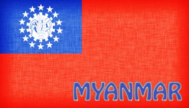 myanmar bayrağı harfleri ile dikişli