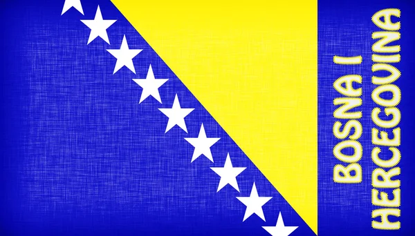 Bosnien och Hercegovinas flagga sys med bokstäver — Stockfoto