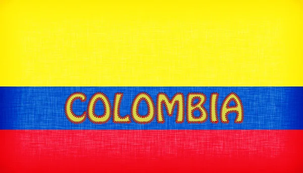 Bandera de Colombia cosida con letras —  Fotos de Stock