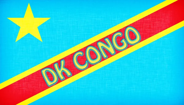 Kongo Cumhuriyeti bayrağı harfleri ile dikişli — Stok fotoğraf