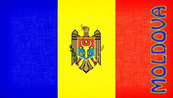 Moldova bayrağı harfleri ile dikişli — Stok fotoğraf