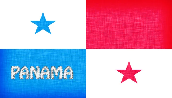 Bandera de Panamá cosida con letras — Foto de Stock