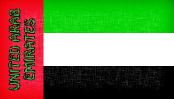 Vlag van de Verenigde Arabische Emiraten gestikt met brieven — Stockfoto