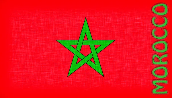 Vlag van Marokko met letters — Stockfoto
