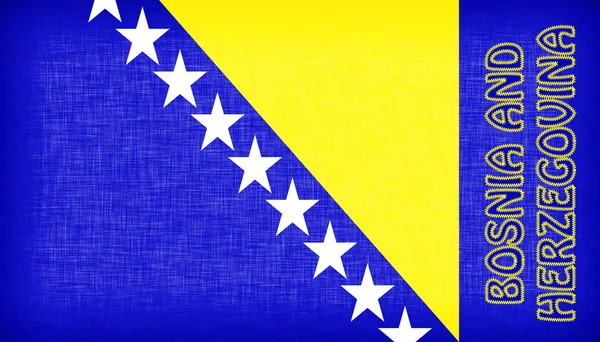 Vlag van Bosnië en herzegovina gestikt met brieven — Stockfoto