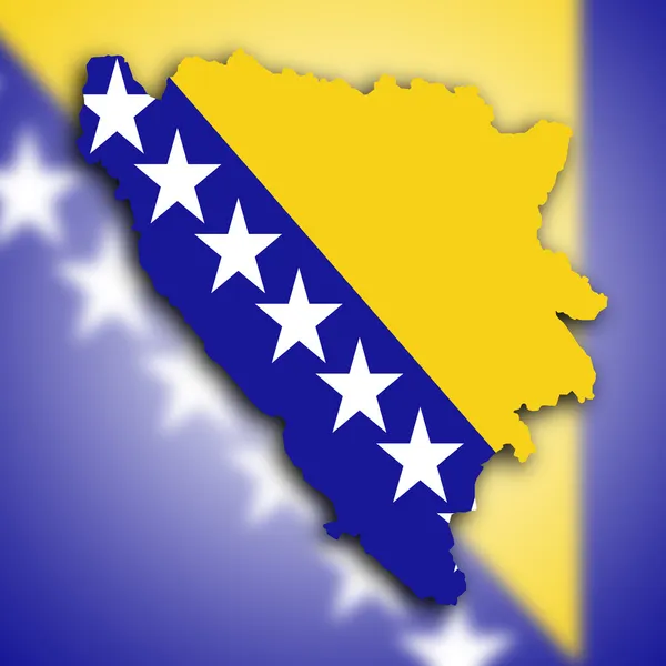 Kaart van Bosnië en Herzegovina — Stockfoto