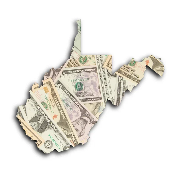 Karte von West Virginia — Stockfoto