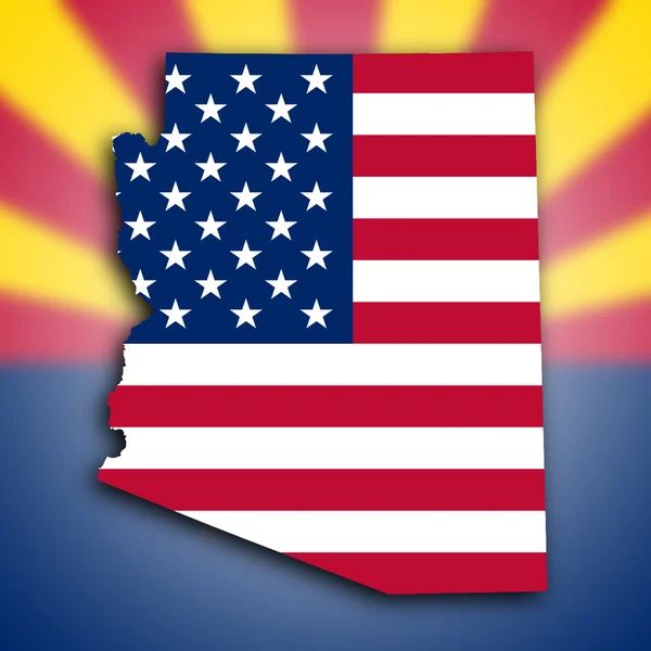 O mapa de Arizona — Fotografia de Stock