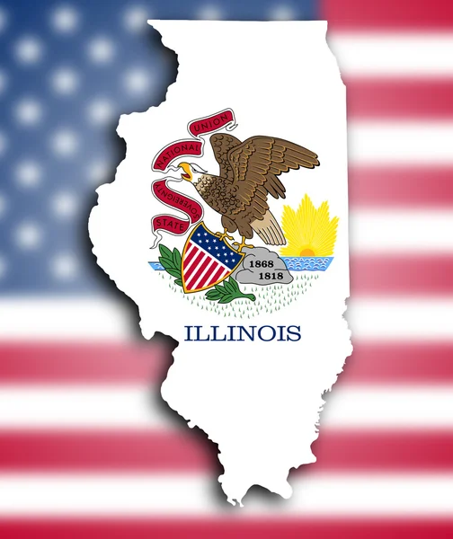 Illinois Haritası — Stok fotoğraf