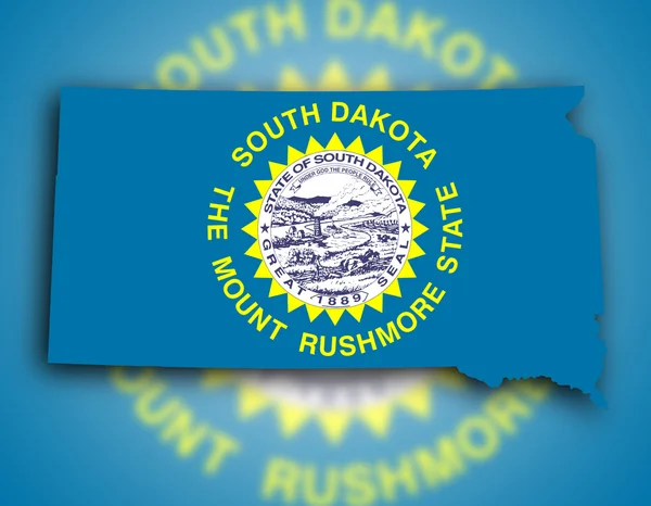 El mapa de Dakota del Sur — Foto de Stock