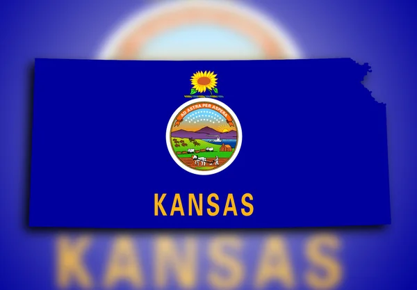 Mapa kansas — Stock fotografie