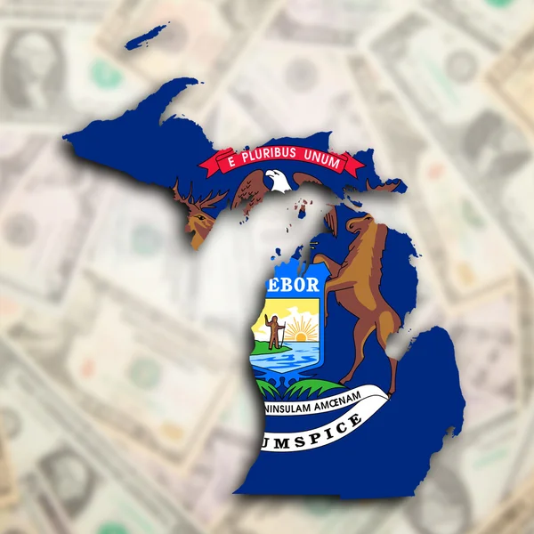 El mapa de Michigan — Foto de Stock