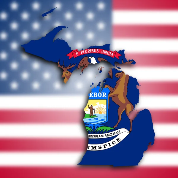 Mapa státu michigan — Stock fotografie