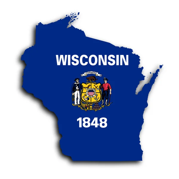 O mapa de Wisconsin — Fotografia de Stock