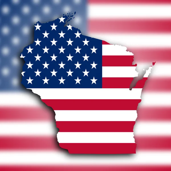 La mappa di Wisconsin — Foto Stock