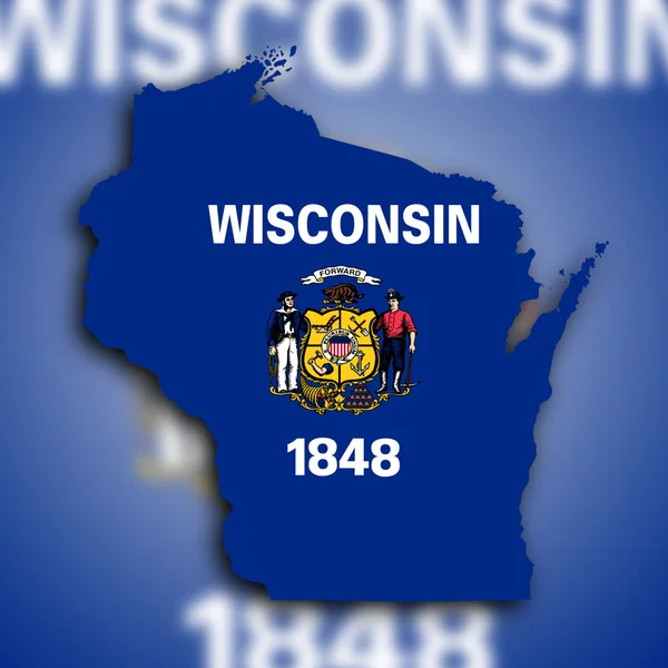 Mapa wisconsinu — Stock fotografie