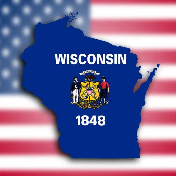 La mappa di Wisconsin — Foto Stock