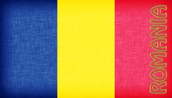 Linne flagga Rumänien — Stockfoto