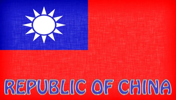 亚麻国旗的台湾 — 图库照片