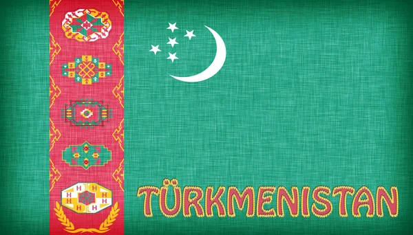 Bandeira de linho de Turkmenistan — Fotografia de Stock