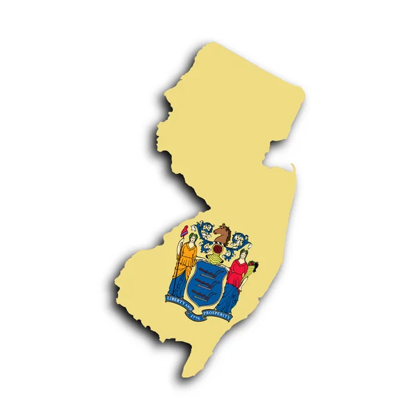 Mapa New Jersey — Zdjęcie stockowe