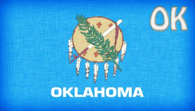 Linen flag of the US state of Oklahoma