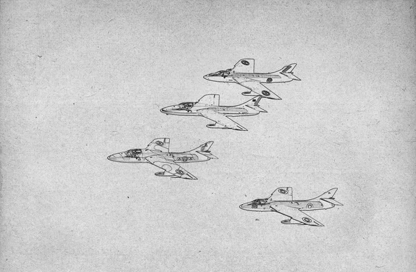 Tekening van straaljagers — Stockfoto