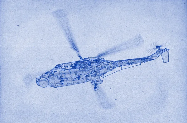 Helicopter drawing — Stock Photo, Image