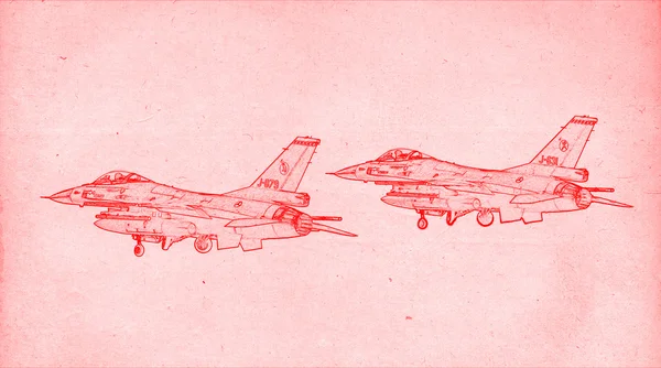 Dibujo de aviones de combate —  Fotos de Stock