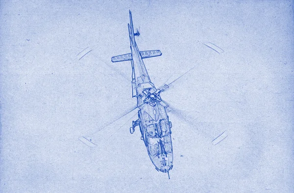 Helicopter drawing — Stock Photo, Image