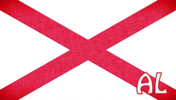 美国的阿拉巴马州的旗子的亚麻布 — 图库照片