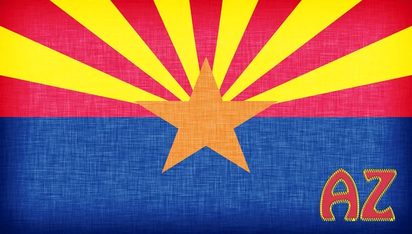Bandiera di lino dello stato americano dell'Arizona — Foto Stock