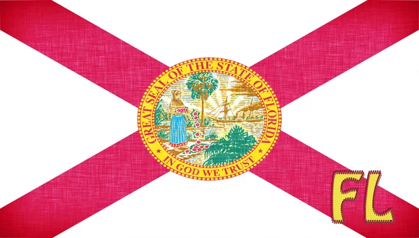 Linen flag of the US state of Florida — Stock Photo, Image