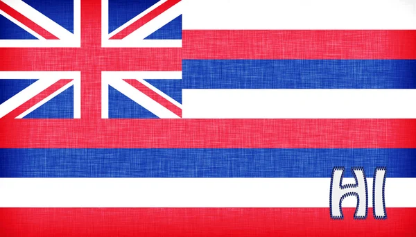 Linen flag of the US state of Hawaii — Stock Photo, Image