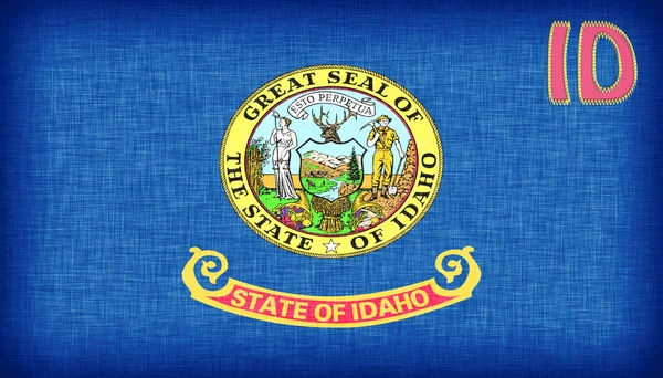 Linen flag of the US state of Idaho — Stock Photo, Image