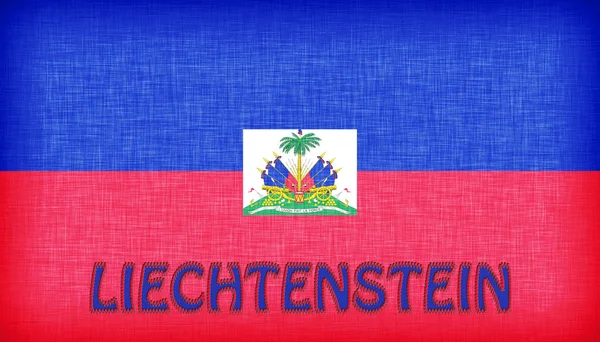 Linnen vlag van liechtenstein — Stockfoto