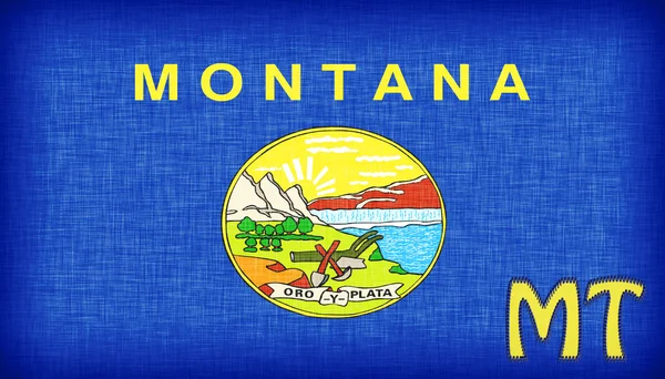 Linnen vlag van de Amerikaanse staat montana — Stockfoto