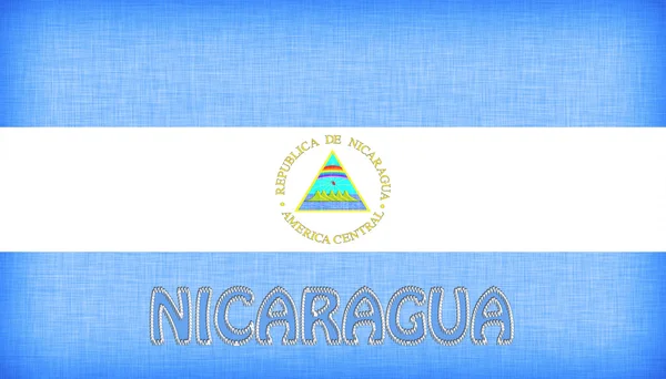 亚麻国旗的尼加拉瓜 — 图库照片