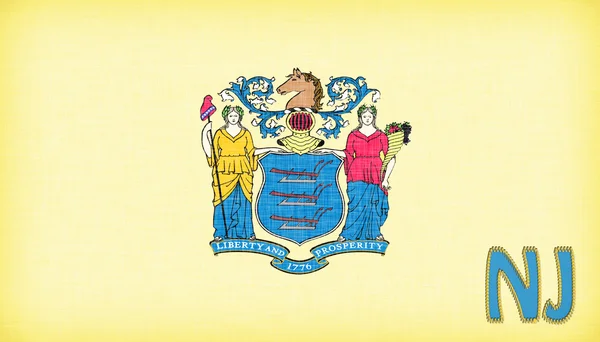 Bandiera di lino dello stato americano del New Jersey — Foto Stock