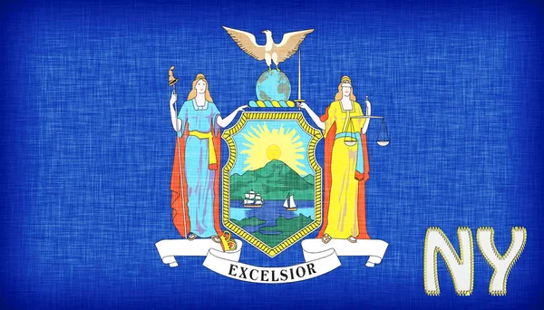 Bandera de lino del estado estadounidense de Nueva York — Foto de Stock