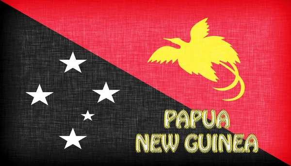 Linnen vlag van Papoea-Nieuw-guinea — Stockfoto