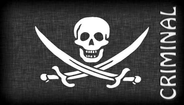 Piratenflagge aus Leinen — Stockfoto