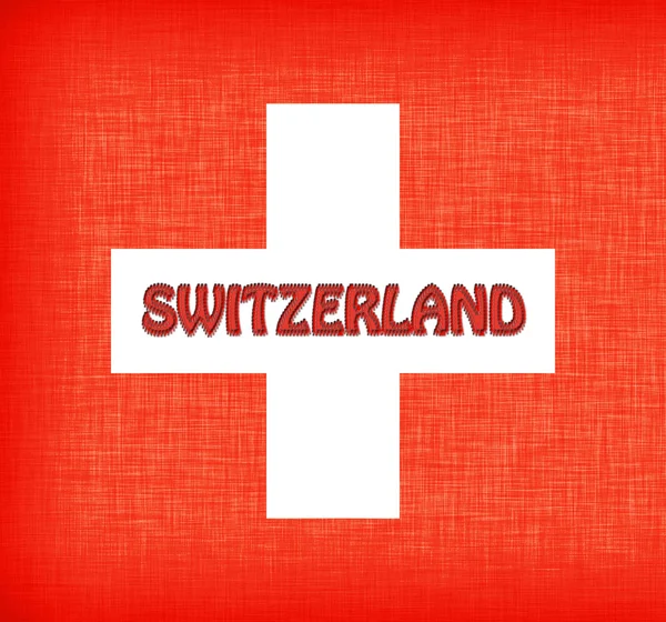 Linen flag of Switzerland — Stock Photo, Image