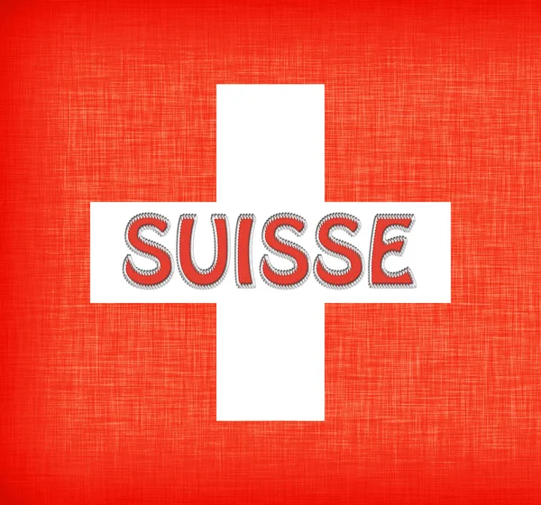 Linen flag of Switzerland — Stock Photo, Image