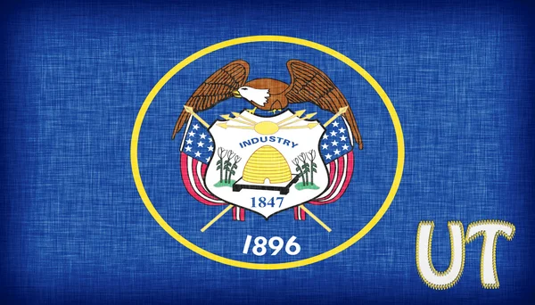 Linnen vlag van de Amerikaanse staat utah — Stockfoto