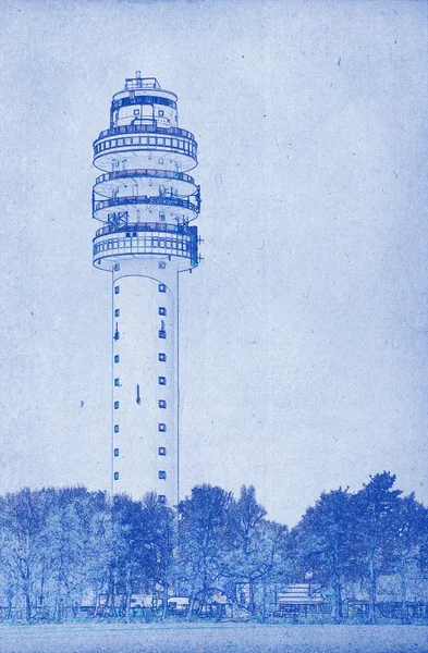 Kresba z televizní věže — Stock fotografie