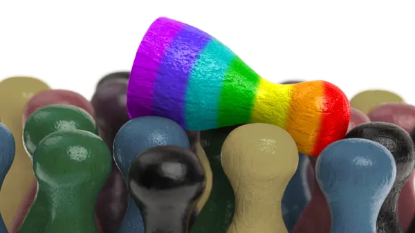 Pawn in de kleuren van de Regenboogvlag — Stockfoto