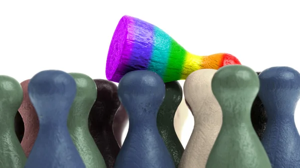 Pawn in de kleuren van de Regenboogvlag — Stockfoto