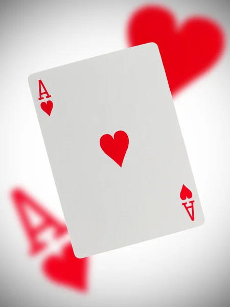 Playing card, ace of hearts — Stock Photo, Image