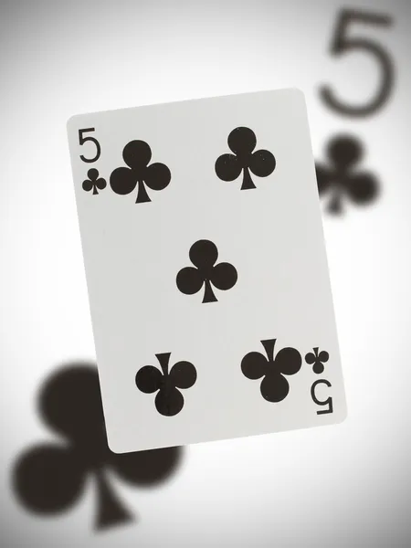 Spielkarte, fünf — Stockfoto